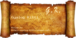 Gyalog Kitti névjegykártya